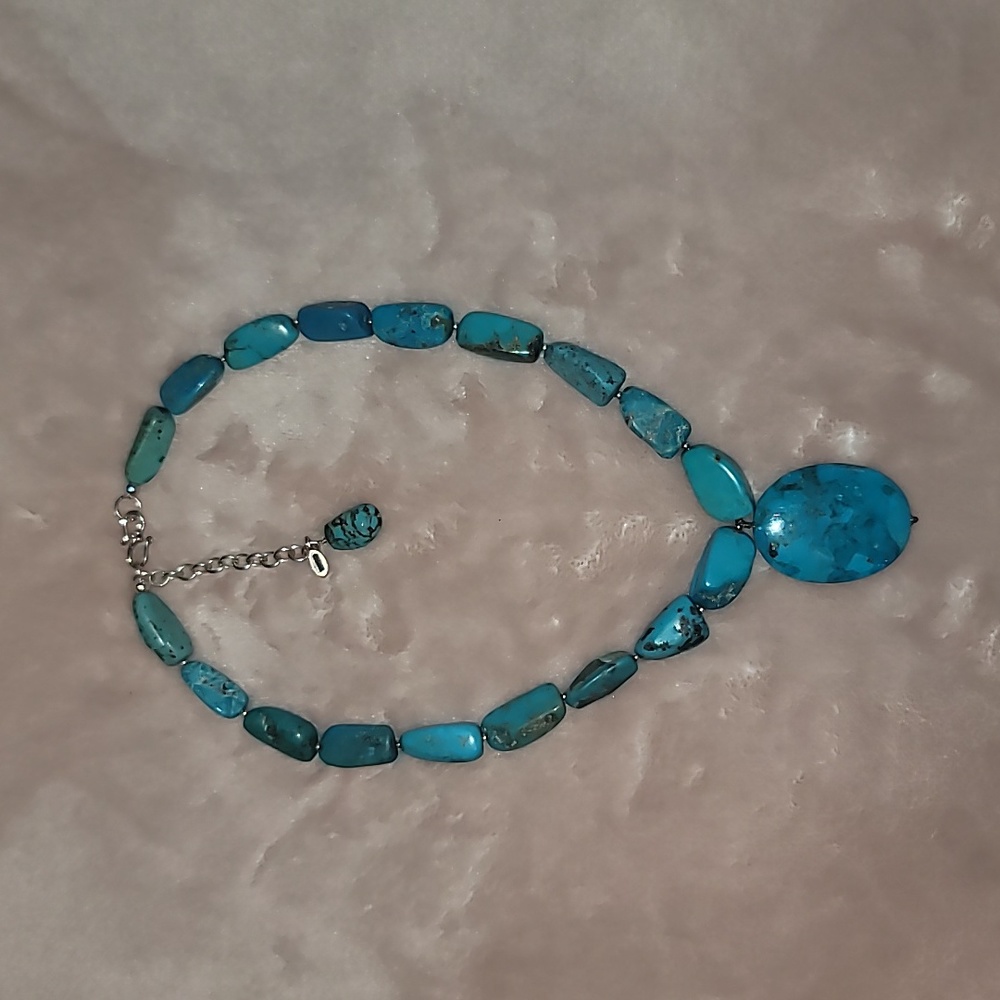 Barse Hubei Turquoise & 925 Sterling Silver Necklace